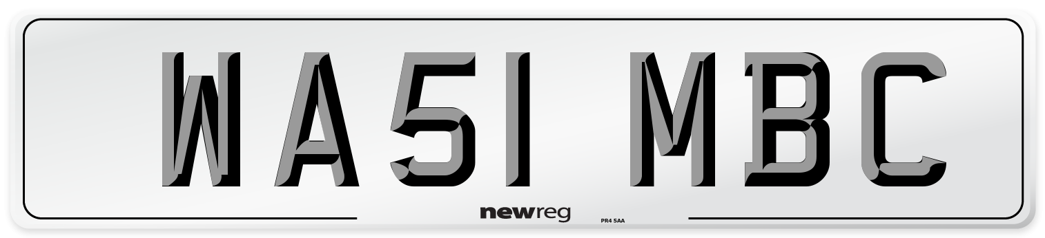 WA51 MBC Number Plate from New Reg